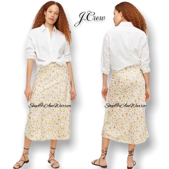 J.Crew NWT pull on midi skirt in abstract watercolor print *shop@iamwarrior - Picture 1 of 11
